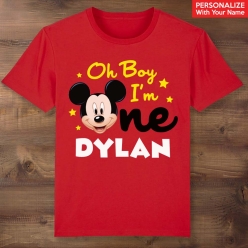 Mickey ONE Personalized Red T-shirt