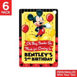 Mickey PERSONALIZED Thank You Tags - 6 Pk