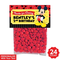 Mickey Personalized Treat Bags & Tags - 24pk
