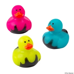 Bright Colour Slime Micro Rubber Ducks - 24Pk