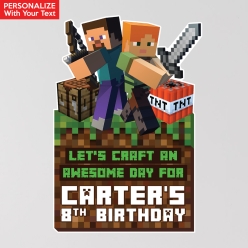 Minecraft Personalized Name & Age 31cm Vinyl Decal
