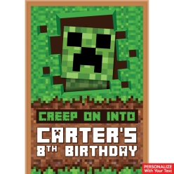 Minecraft PERSONALIZED Giant Vinyl Keepsake Door Sign