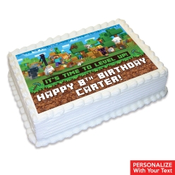 Minecraft PERSONALIZABLE Peel & Place Edible Icing