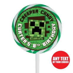 Minecraft PERSONALIZED Swirl Lollipops - 12 Pk