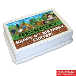 Minecraft PERSONALIZED PHOTO Edible Icing