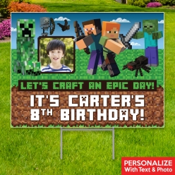 34% OFF: Minecraft PERSONALIZED PHOTO Large Yard Sign