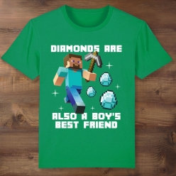 Minecraft Diamonds Green T-shirt