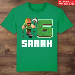 Minecraft Alex Personalized Green T-shirt