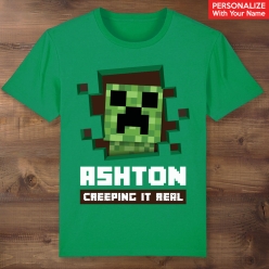 Minecraft Creeper Personalized Green T-shirt