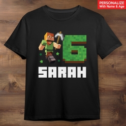 55% OFF: Minecraft Alex Personalized Black T-shirt