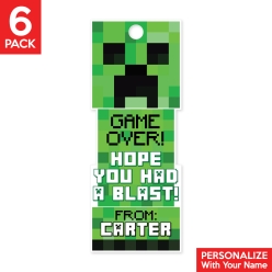 Minecraft PERSONALIZED Shaped Thank You Tags - 6 Pk