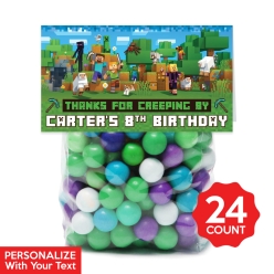 30% OFF: Minecraft Personalized Treat Bags & Tags 24pk
