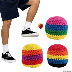 Bright Striped Knitted Footbags-3Pk