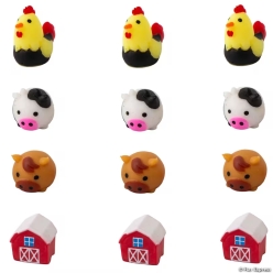 Farm Mochi Squishy Rubber Stress Toys-12Pk