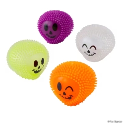 Halloween Skull Porcupine Puffer Toys-12Pk