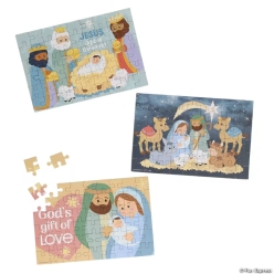 Religious Nativity Puzzles in Plastic Tube-12Pk