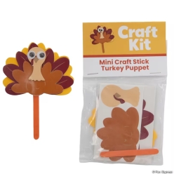 Turkey Puppet Craft Stick Craft Kit-12Pk