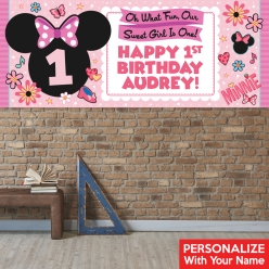 Minnie 1st PERSONALIZED Giant Vinyl Keepsake Banner