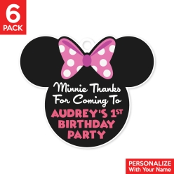 Minnie 1st PERSONALIZED Thank You Tags - 6 Pk