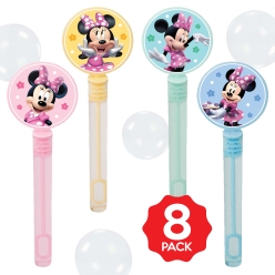 *Minnie Mouse Bubble Bottles w/Wands - 8 PACK