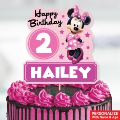 Minnie Mouse Personalized Cake Topper