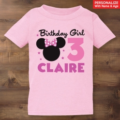 55% OFF: Minnie Birthday Girl Personalized Light Pink T-shirt