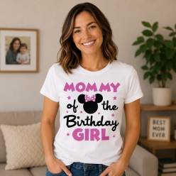 Minnie Mouse Mom of Birthday Girl T-shirt- Choose Size