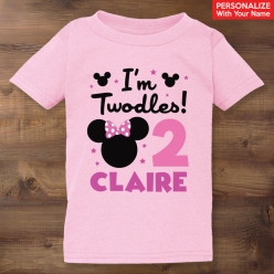 55% OFF: I'm Twodles Minnie Personalized Light Pink T-shirt