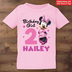55% OFF: Minnie Birthday Girl Personalized Light Pink T-shirt
