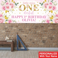 Little Miss ONEderful PERSONALIZED Giant Vinyl Keepsake Banner