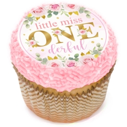 Miss Onederful Cupcake Icing Toppers 12pk
