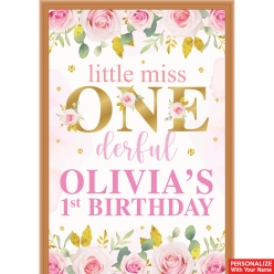 Miss Onederful PERSONALIZED Vinyl Keepsake Door Sign