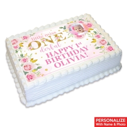 Miss Onederful Photo Personalized Edible Icing