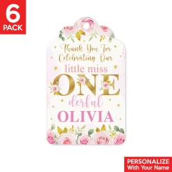 Miss Onederful PERSONALIZED Thank You Tags - 6 Pk