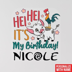 30% OFF: Moana Hei Hei Birthday Personalized Name Vinyl Decal