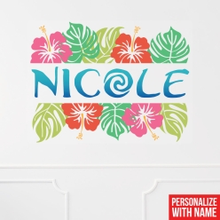 30% OFF: Moana Floral Personalized Name Vinyl Decal