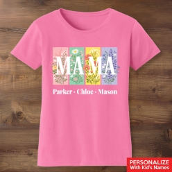 Mama Personalized Pink T-shirt- Choose Size