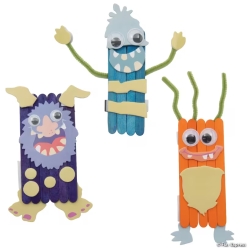 Monster Mayhem Character Craft Stick Craft Kit-12Pk