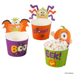 Monster Mayhem Halloween Paper Treat Cups-12Pk
