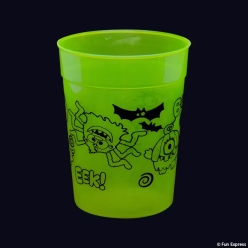 Halloween Glow-in-the-Dark Monster Plastic Cups-12Pk