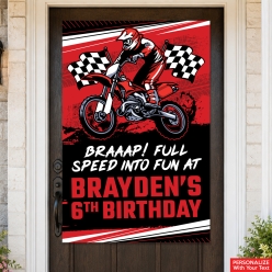 Motocross Full Speed PERSONALIZED Giant Vinyl Door Sign