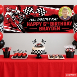 Motocross Full Speed PHOTO PERSONALIZED Giant Vinyl Banner