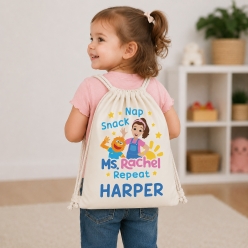 Ms Rachel Personalized Drawstring Backpack