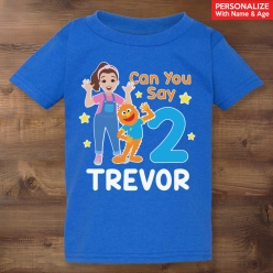 Ms Rachel Personalized Name & Age Blue Shirt