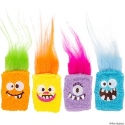 Monster Mayhem Multicolor Fuzzy Wristbands-12Pk