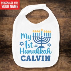 My First Hanukkah Personalized Bib