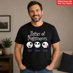 NBC Father of Nightmares Personalized Black T-shirt- Choose Size