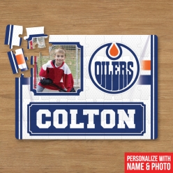 Personalized 30pc NHL Oilers Puzzle w/ Name & Photo