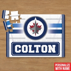 Personalized 30pc Hockey NHL Jets Puzzle w/ Name