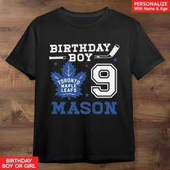 Toronto Maple Leafs Personalized Birthday Black T-shirt